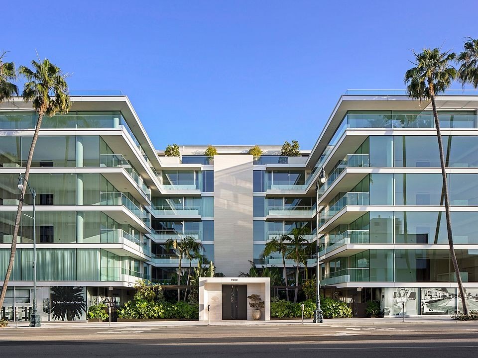 Exterior of Mandarin Oriental Residences at 9200 Wilshire Blvd, Beverly Hills