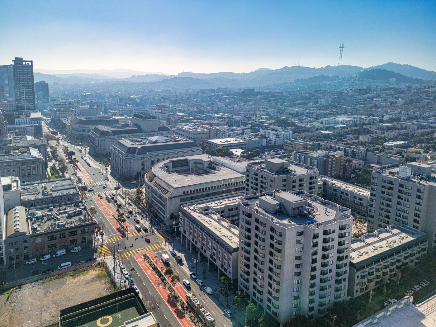 Aerial view of Opera Plaza, San Francisco